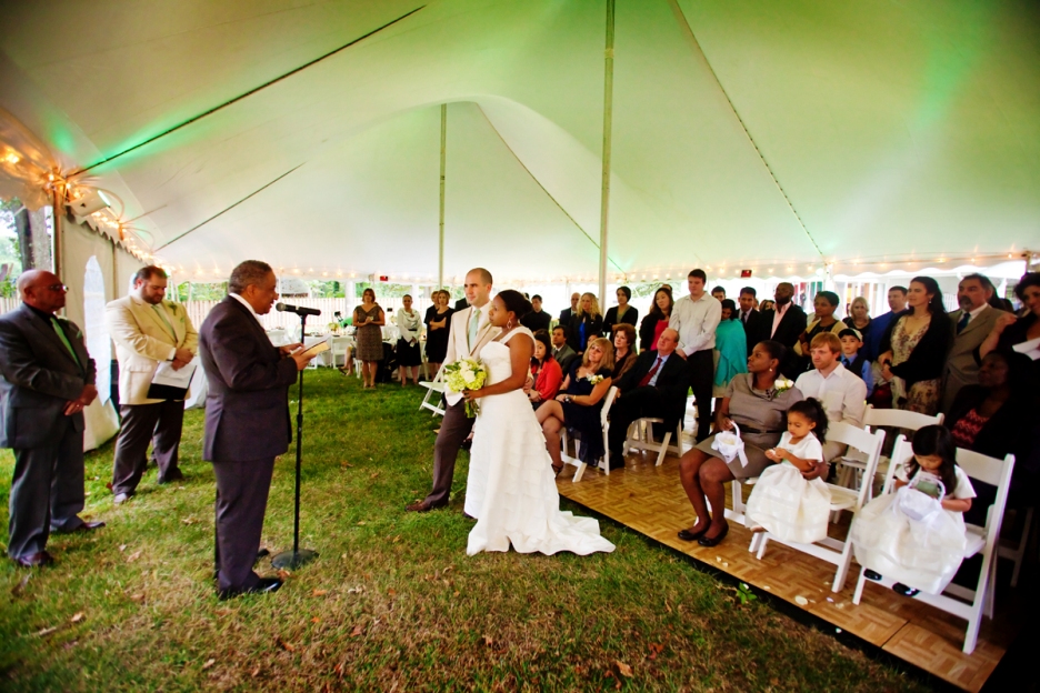 wedding ceremony under the tent
