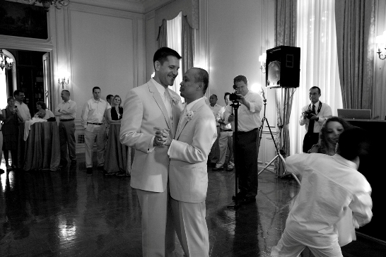 20 Three Lights Photography Bellwether Events Wish Upon A Wedding Washington DC gay wedding two grooms white Meridian House first dance