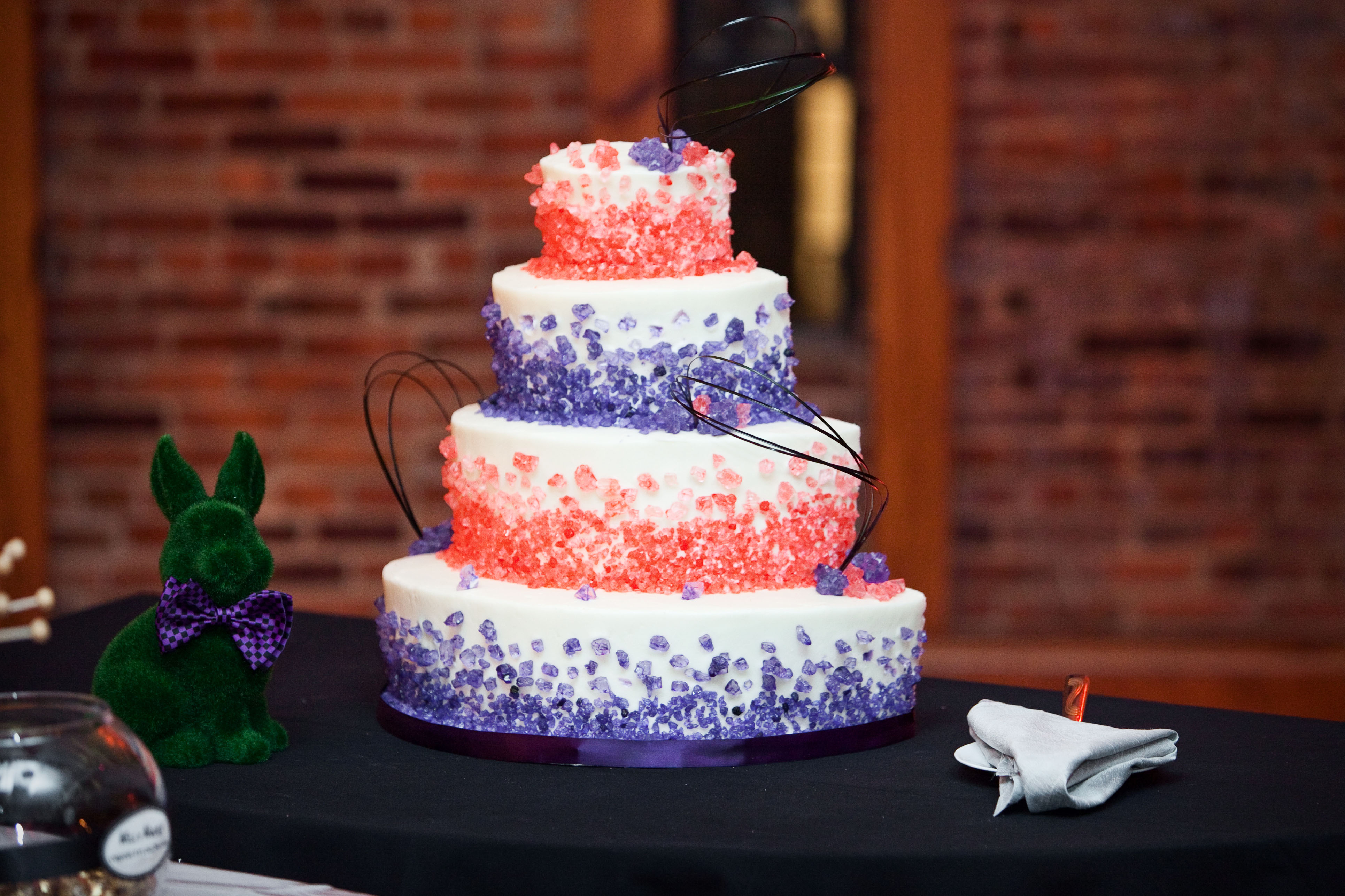 wedding cake decorated with rock candy