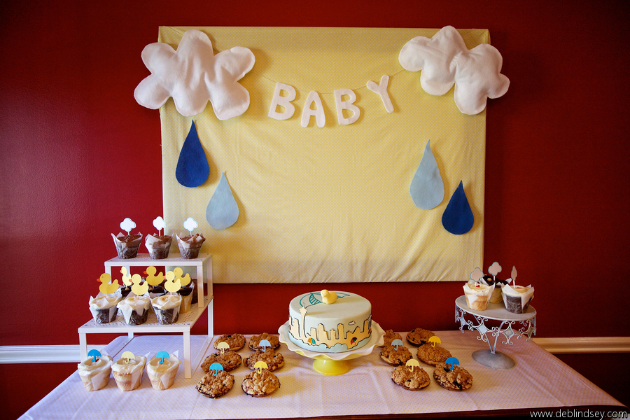 02 Deb Lindsey Photography Bellwether Events Bella Notte gender neutral baby shower Seattle themed blue and yellow dessert buffet