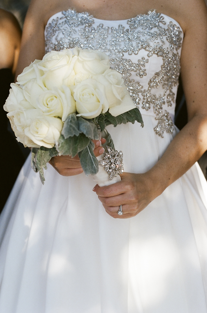 all white rose bridal bouquet