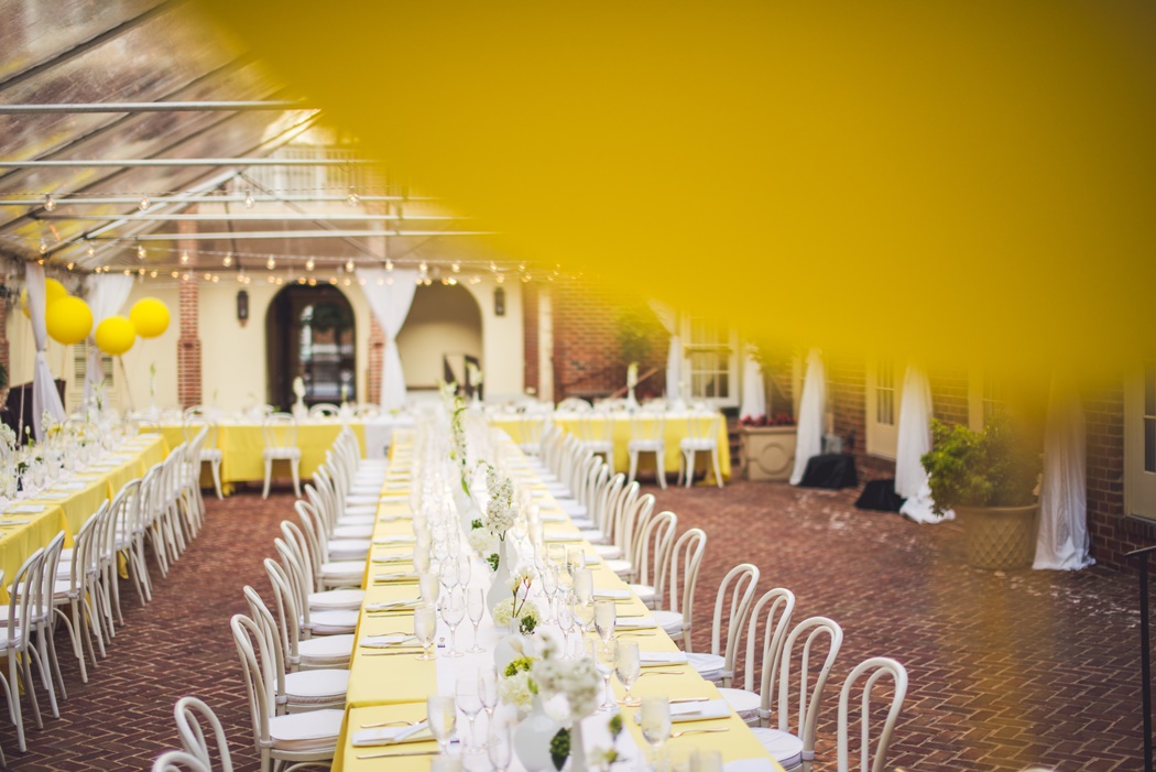 15 Sam Hurd Photography Hotel Monaco Alexandria VA Virginia Bellwether Events wedding ceremony reception yellow white  Petal’s Edge Floral Design