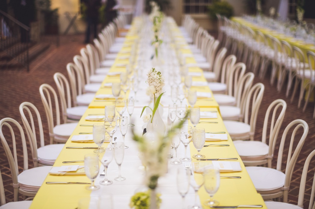 16 Sam Hurd Photography Hotel Monaco Alexandria VA Virginia Bellwether Events wedding ceremony reception yellow white  Petal’s Edge Floral Design