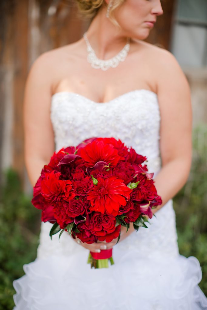 all all red bridal bouquet