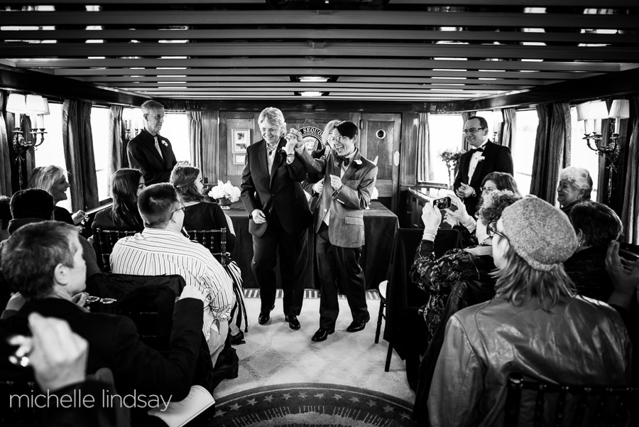 USS Sequoia wedding celebration on a yacht