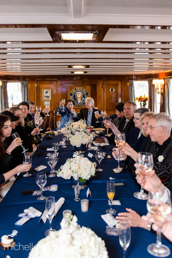 USS Sequoia wedding celebration on a yacht