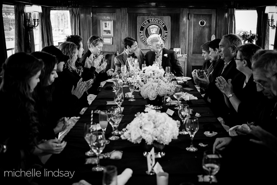 USS Sequoia wedding celebration on a yacht