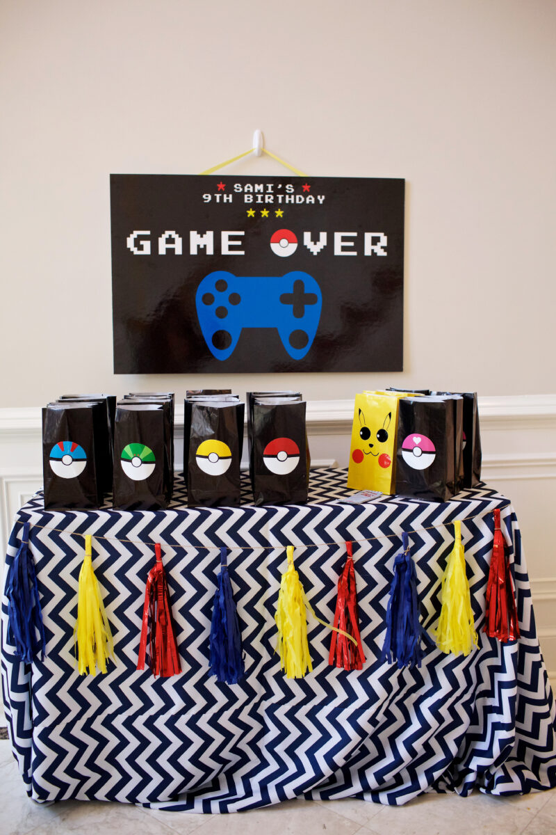 video game birthday party decor
