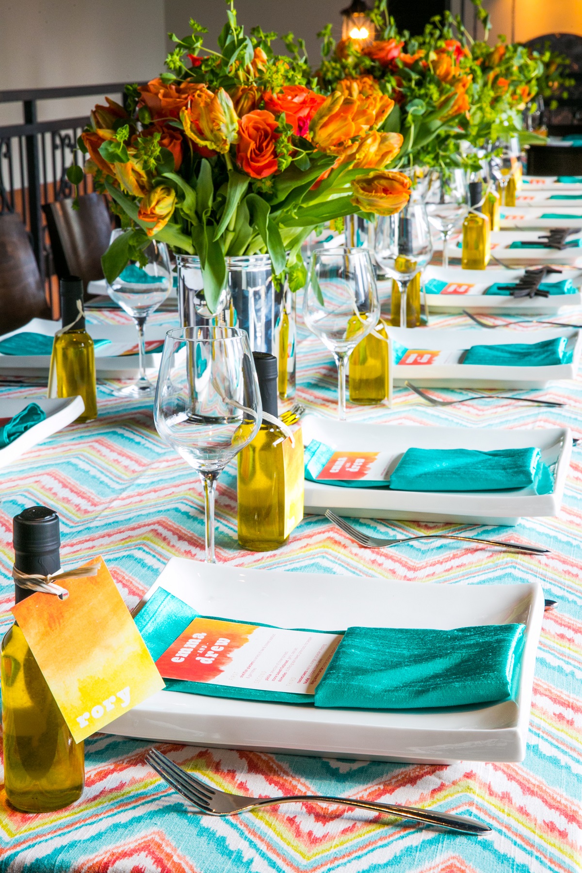 Colorful rehearsal dinner inspiration Kapnos Taverna by top DC event planner Bellwether Events 03