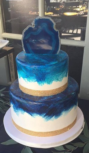 Agate, Geode and Quartz Wedding Ideas cake topper