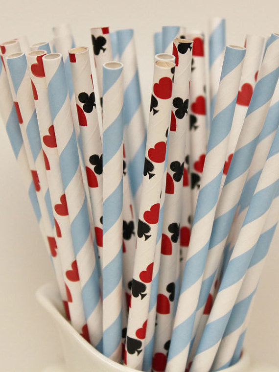 Alice in Wonderland theme party paper straws