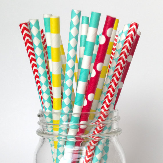 circus carnival dr seuss theme party paper straws