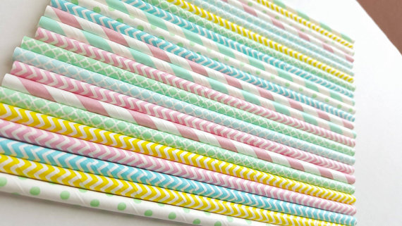 Easter theme party paper straws