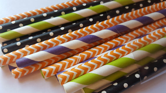 halloween theme party paper straws