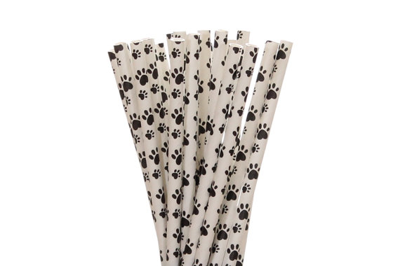 puppy theme party paper straws