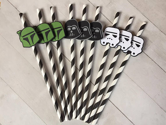 star wars theme party paper straws