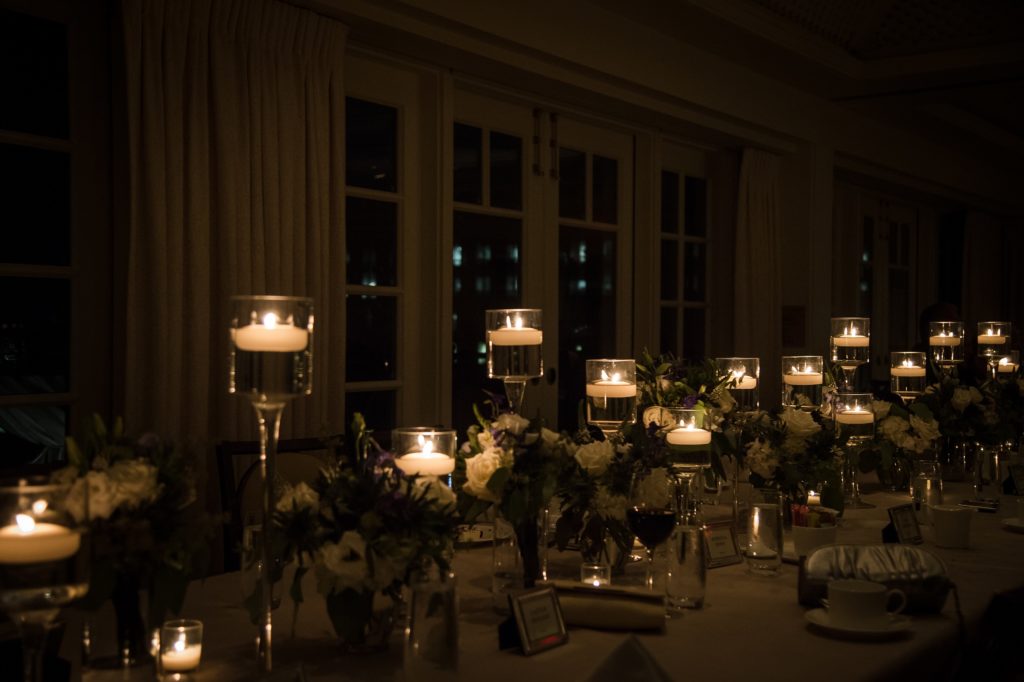 Hay Adams Hotel wedding reception DC head table candles