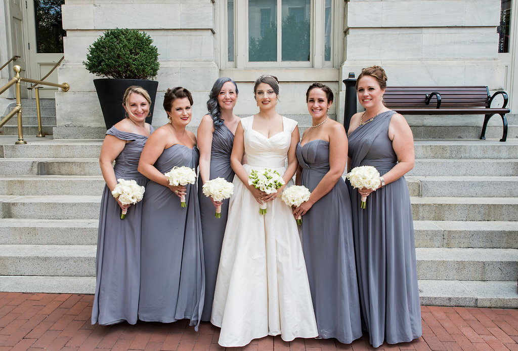 gray bridesmaid dresses