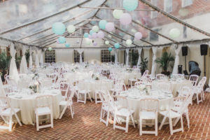 The Alexandria Hotel wedding courtyard reception tented