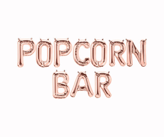 popcorn bar ideas - balloon banner