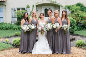 Virginia Private estate wedding gray bridesmaid dresses