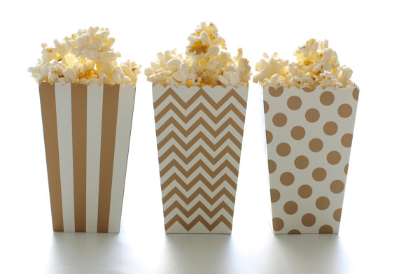 popcorn bar ideas - glam favor boxes