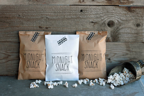popcorn bar ideas - midnight snack bags