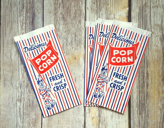 popcorn bar ideas - vintage treat bag