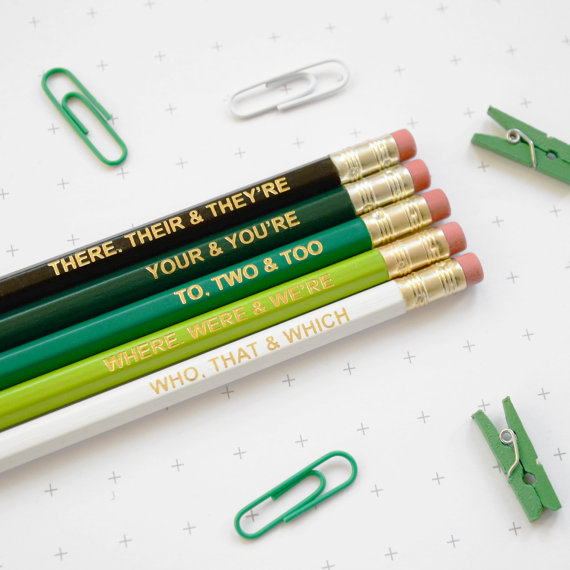 green grammar pencil set