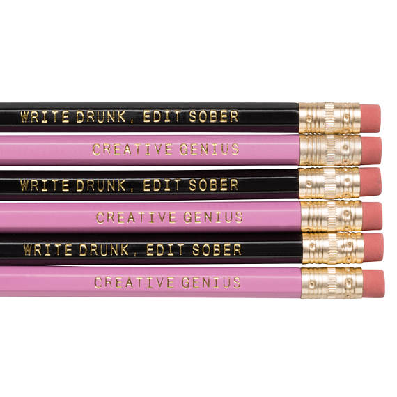creative genuis pink and black pencil set