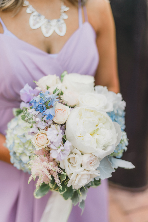   pastel grooms-lady bouquet with lavender purple dress