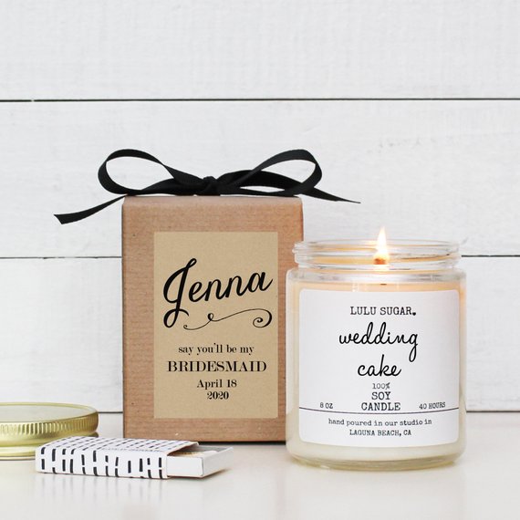 Bridesmaid Proposal Ideas - custom candle gift box