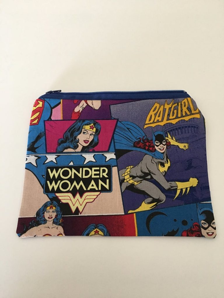 bridesmaid gift - super hero make up pouch