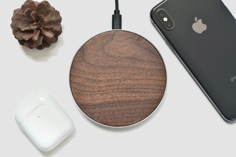 bridesmaid gift - wooden phone charger