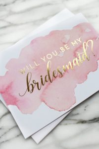 will you be my bridesmaid card watercolor
