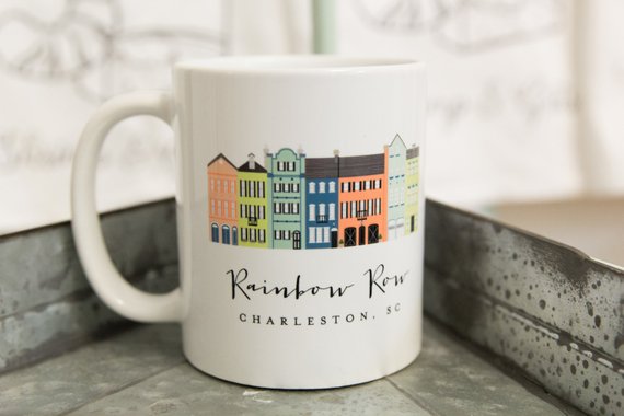 charleston gift idea: rainbow row mug