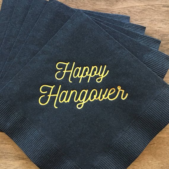 New Years Eve Party Ideas - hangover napkins
