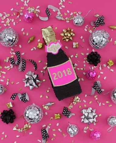 New Years Eve Party Ideas - champagne pinata favor