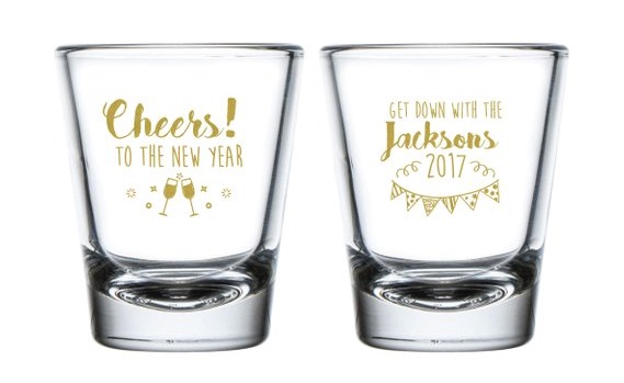 New Years Eve Party Ideas - custom shot glasses