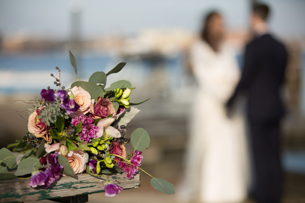 Baltimore Museum of Industry wedding - purple bridal bouquet