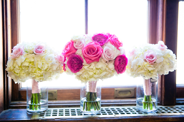 Carnegie Institute Wedding pink and white bride bouquet