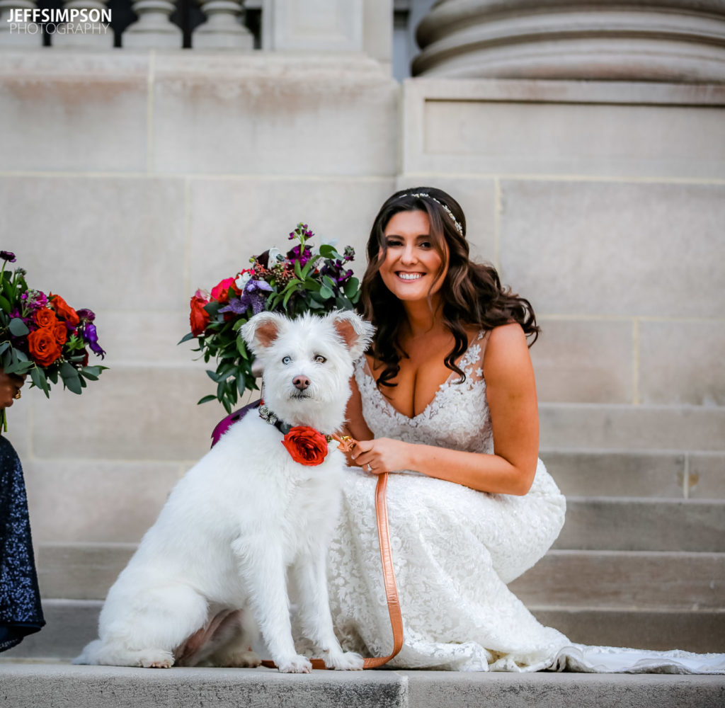 Carnegie Institution of Science Washington DC wedding dog bride