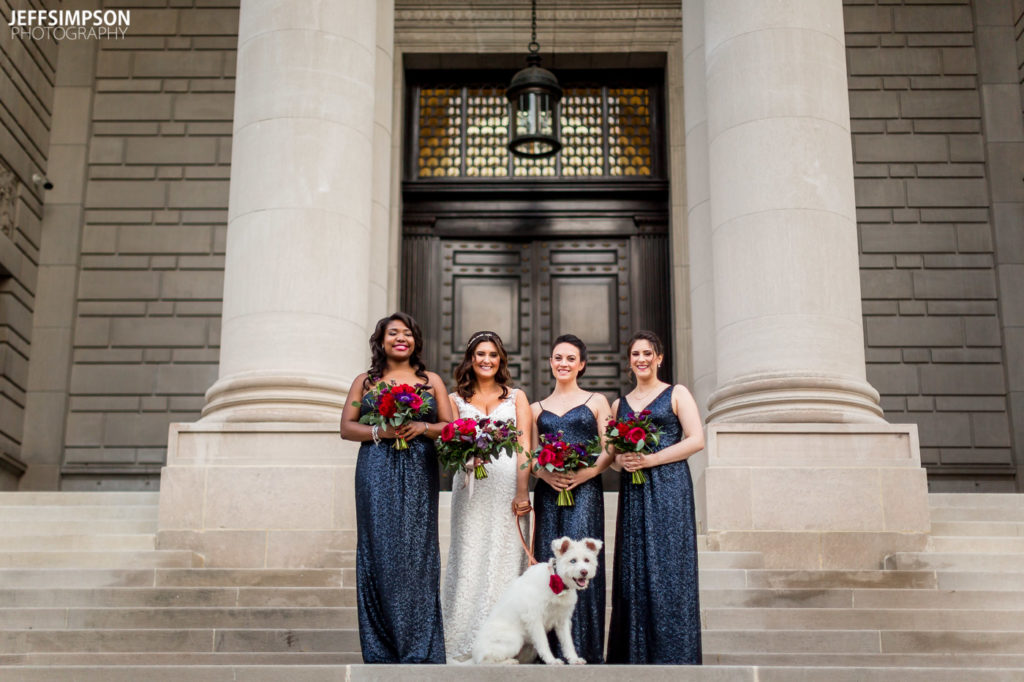 Carnegie Institution of Science wedding navy sequin bridesmaid dresses Washington DC