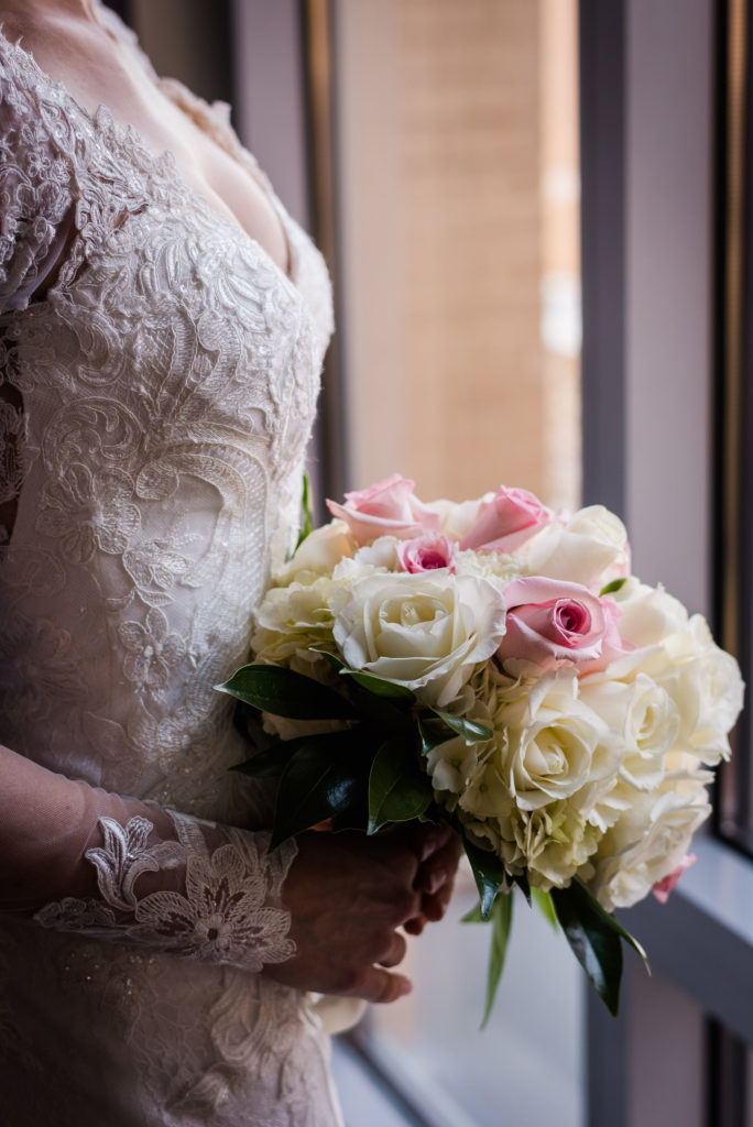 Westin Hotel wedding VIrginia - pink and white bride bouquet