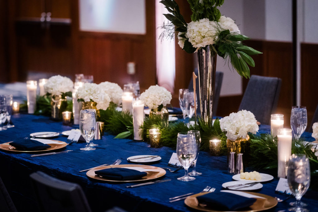 Westin Alexandria Virginia wedding reception garland white hydrangea