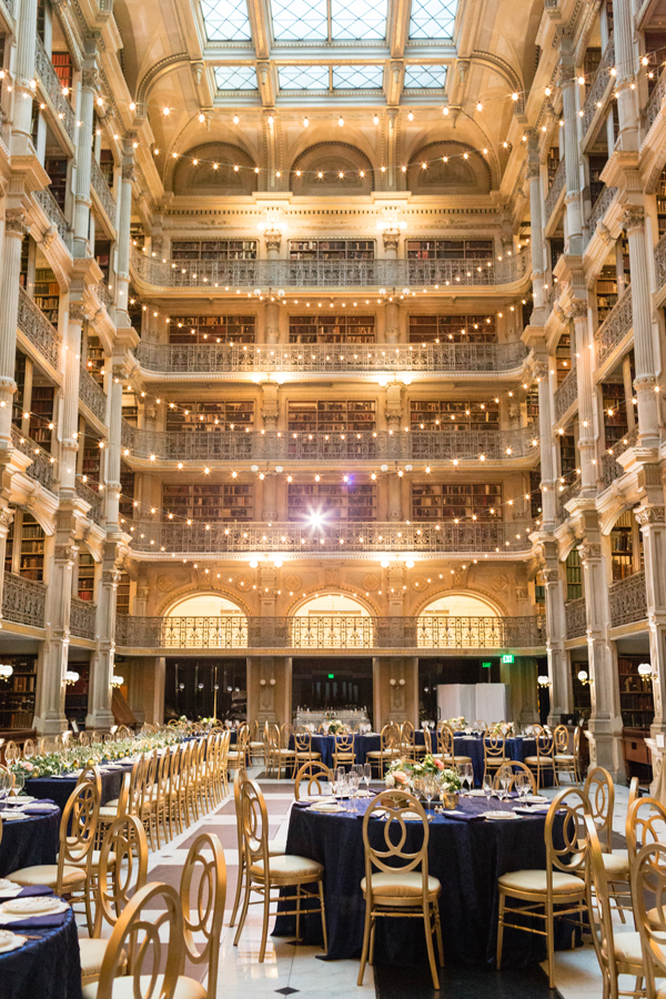 Baltimore wedding reception at the George Peabody Library