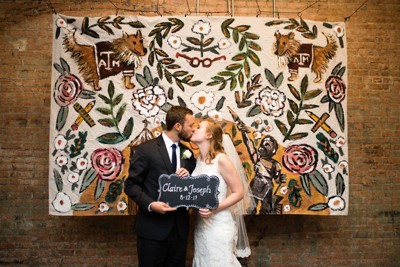 etsy wedding idea custom painted backdrop