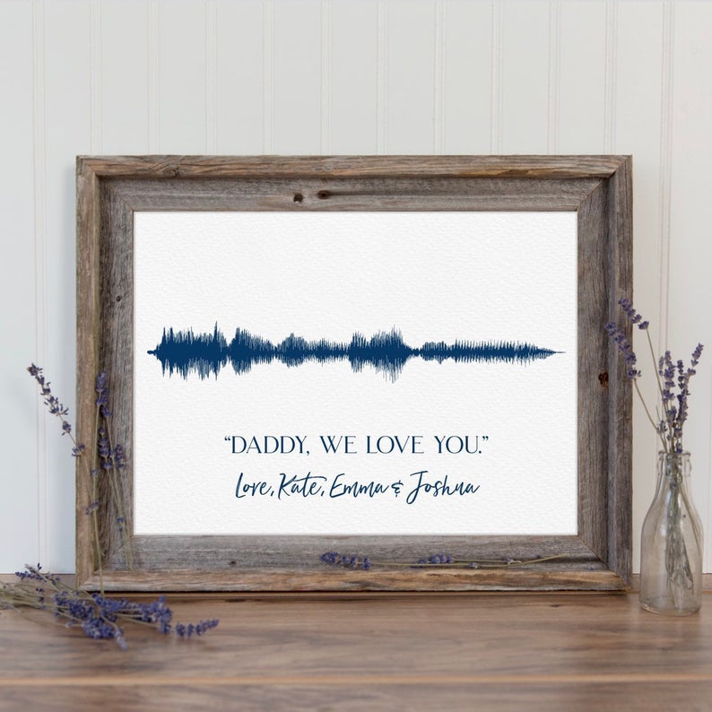 custom gifts for dad:  sound wave art