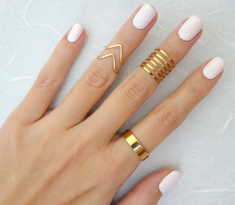 gift idea for women under $50:  gold stacking rings
