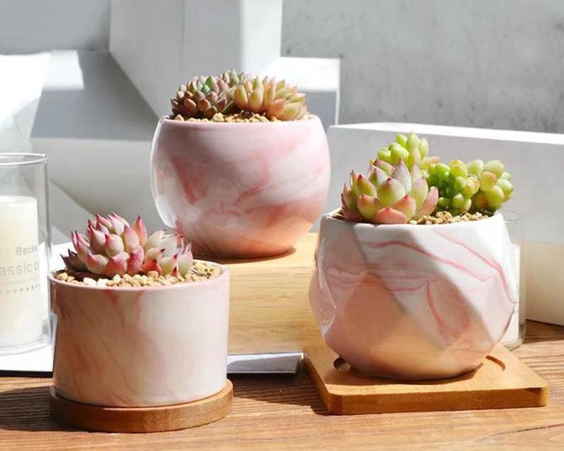gift idea for the home - small marble planters
